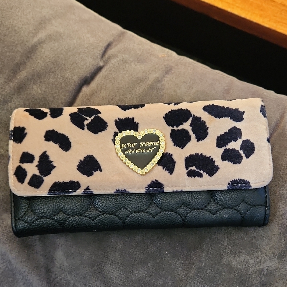 Leopard Print and Black Women's Wallet